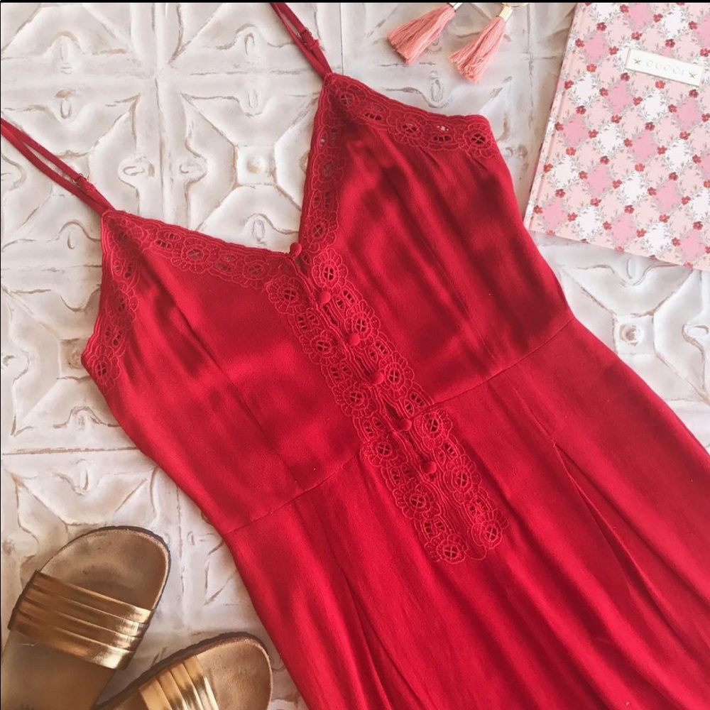 American Threads red jumpsuit